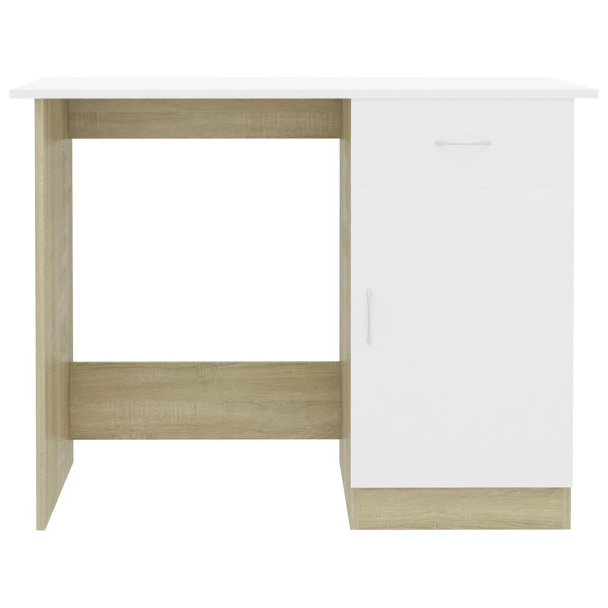 White Computer Desk with Storage Drawer and Door Cabinet W812