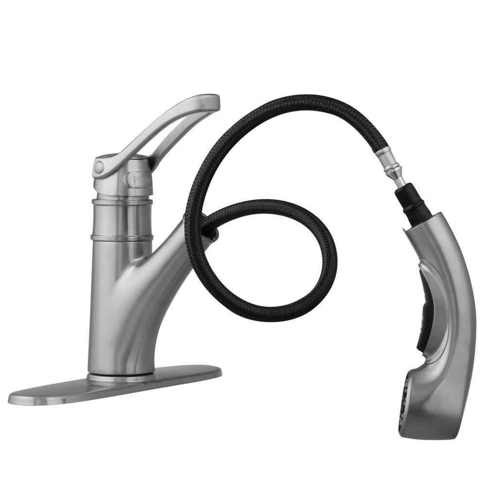 Single-Handle Pull-Out Sprayer Kitchen Faucet in Stainless Steel R872484