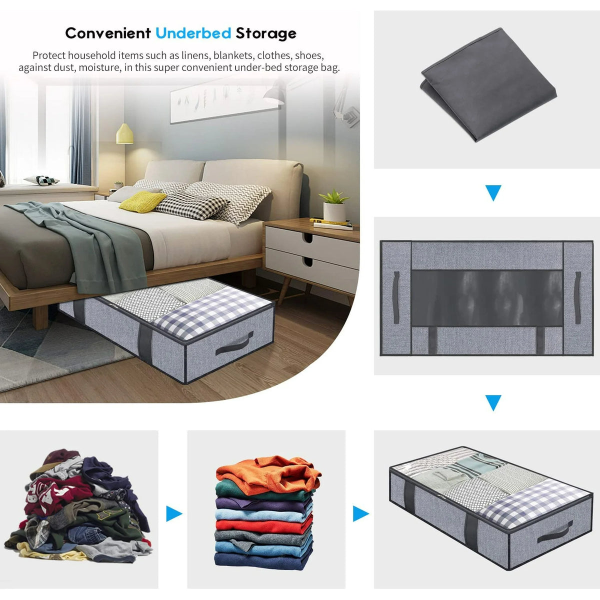 Breathable Zippered Storage Bag with Clear Window T112241