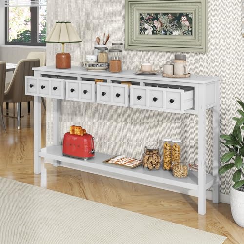 Sideboard Console Table with 2 Drawers and Bottom Shelf N5608