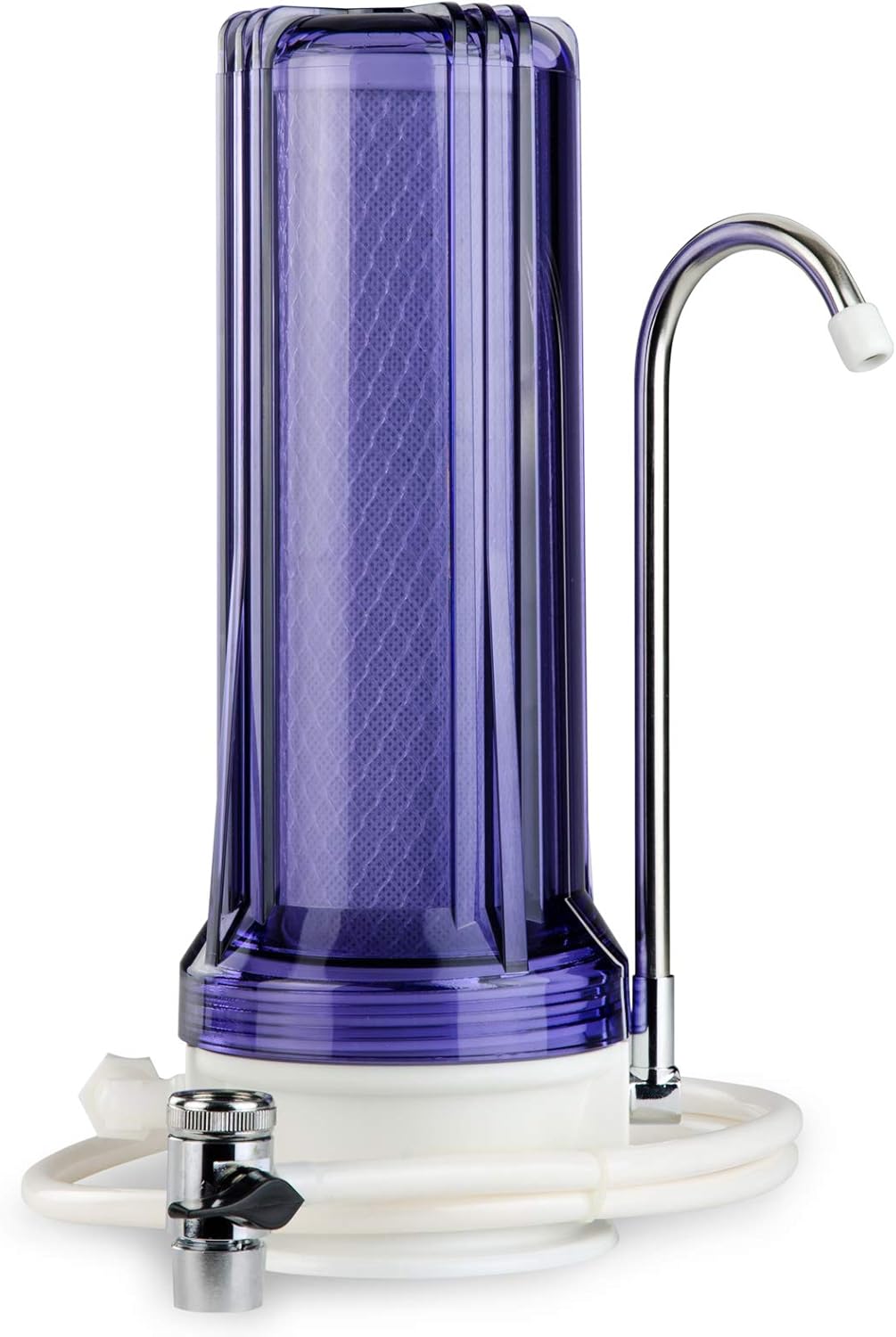 Countertop Drinking Water Filtration System with Carbon Filter, 2.5 x 10, Clear B437