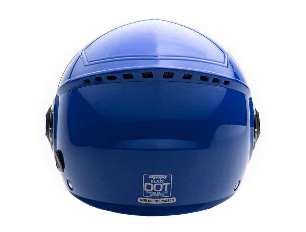 Open Face Motorcycle Helmet Gloss Blue X-Large X4741