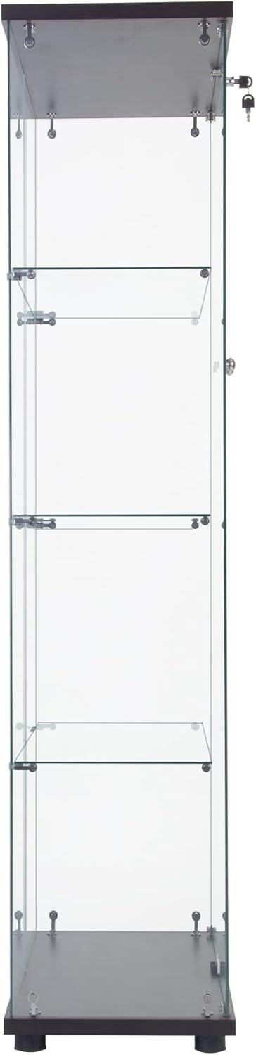 Black Two Door Glass Display Cabinet with 4 Shelves V68043