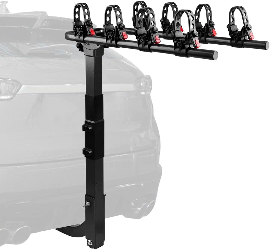 4 Bike Rack, Double Foldable Rack, 2 Hitch Receiver H16738