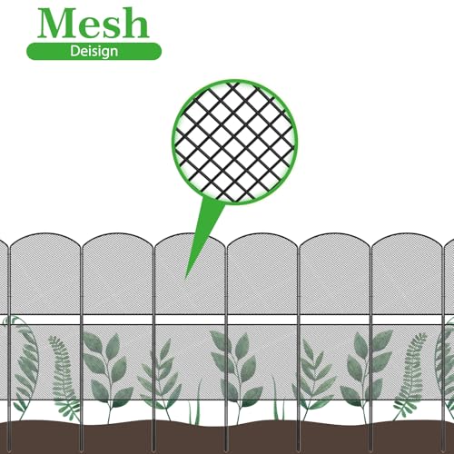 Mesh Decorative Garden Fence 10 Pack, 38.5in x 10ft Rustproof Metal Wire Panel C137666