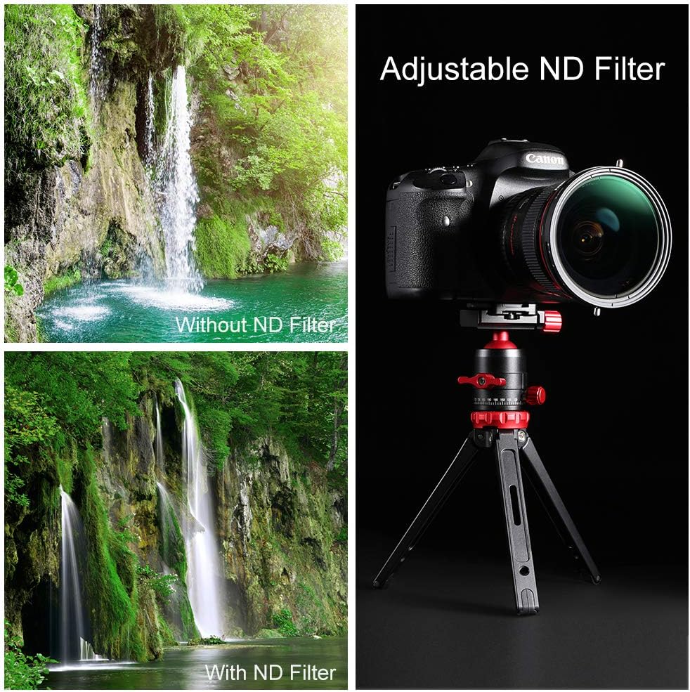 58mm Variable Fader ND2-ND32 ND Filter and CPL Circular Polarizing Filter 2 in 1, Pack of 2 K4607