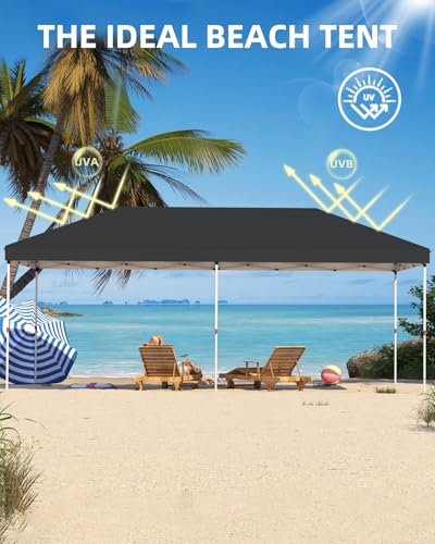 Black Pop Up Canopy with Portable Roller Bag B11896