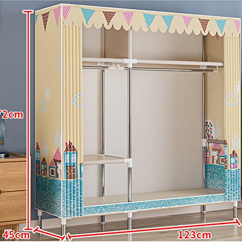 Canvas Wardrobe with Hanging Rail and Shelves R4902