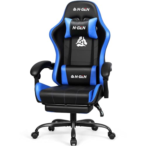 Black Ergonomic High Back Gaming Chair with Footrest G9018