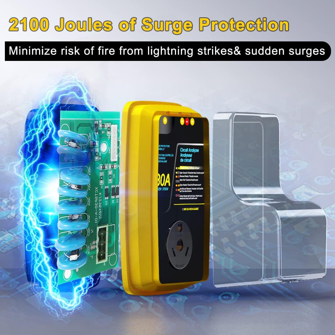 30 Amp RV Surge Protector with Waterproof Cover T3675