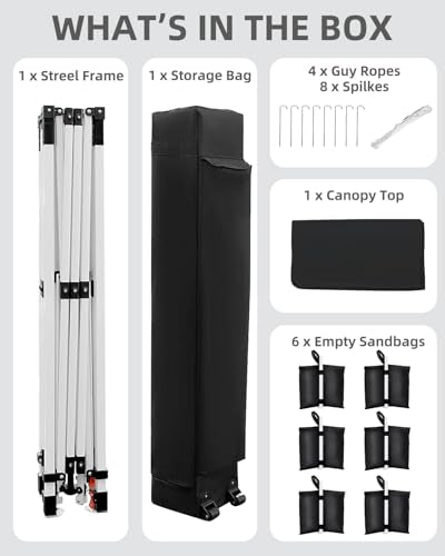 Black Pop Up Canopy with Portable Roller Bag B11896