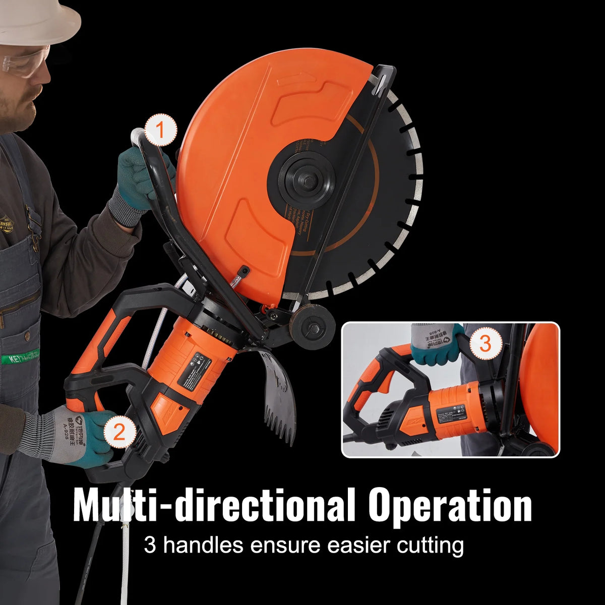 16'' Electric Concrete Saw Wet/Dry Cutter with Water Pump and Blade Z54511