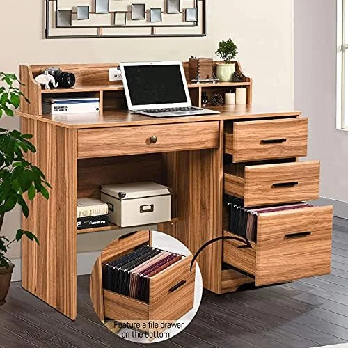 Computer Desk with Drawers and Hutch I1433