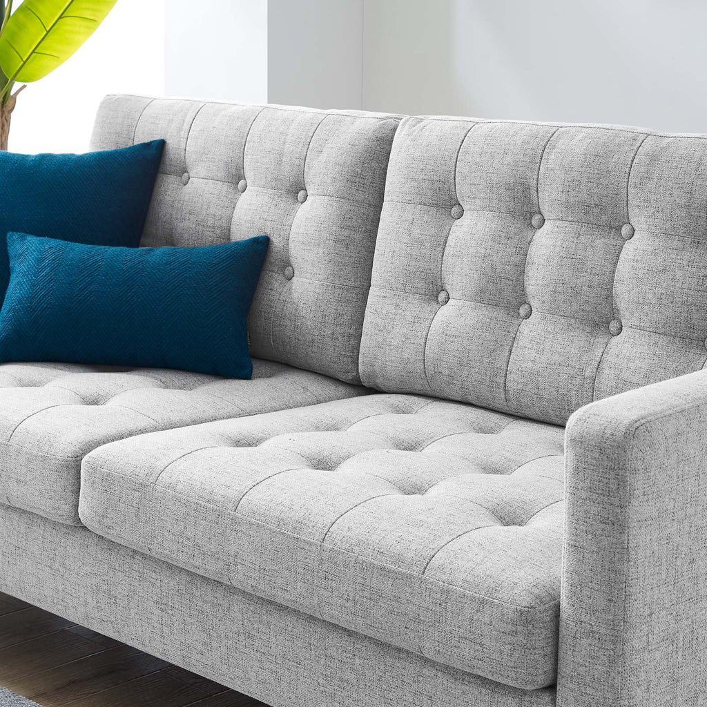 Light Gray Tufted Fabric Sofa B75884