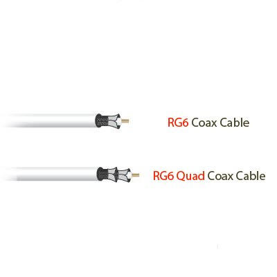 RG6 18AWG Quad Shielded Coaxial Cable, Black, 1000 ft B32584
