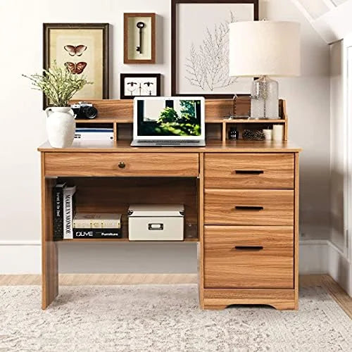 Computer Desk with Drawers and Hutch I1433