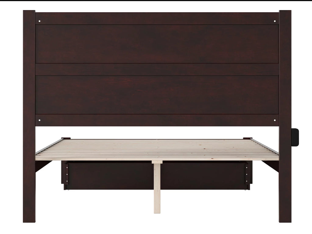 14" Queen Wood Platform Bed Frame with Foot Drawer Storage H7435