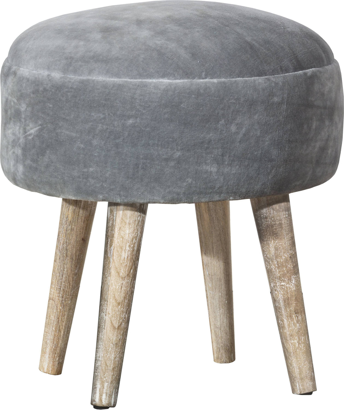 Gray Velvet Backless Vanity Stool J7269