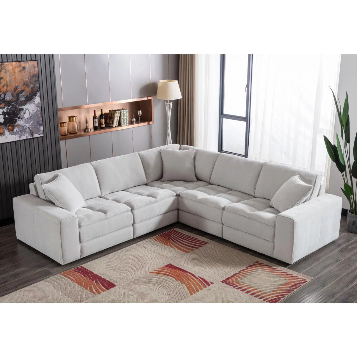 5-Piece L-Sectional Sofa O55972