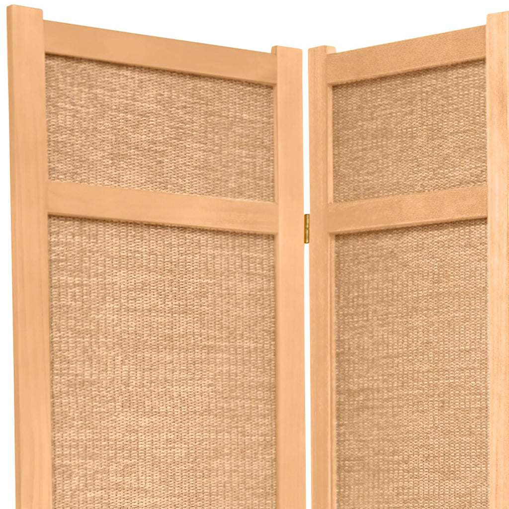 7 Ft Tall Jute Shoji Screen, 5 panels M628