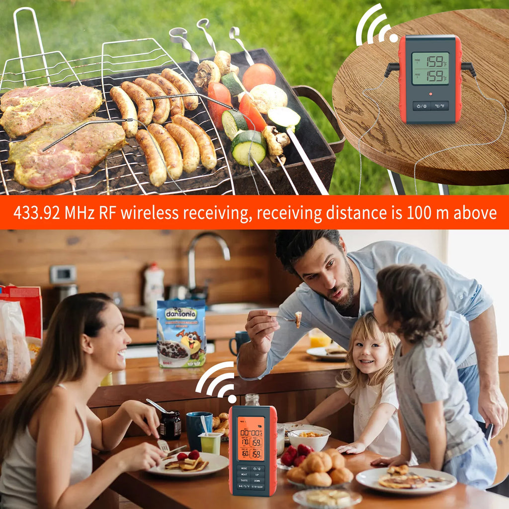 Wireless Digital Meat Thermometer with 2 Probes P3381