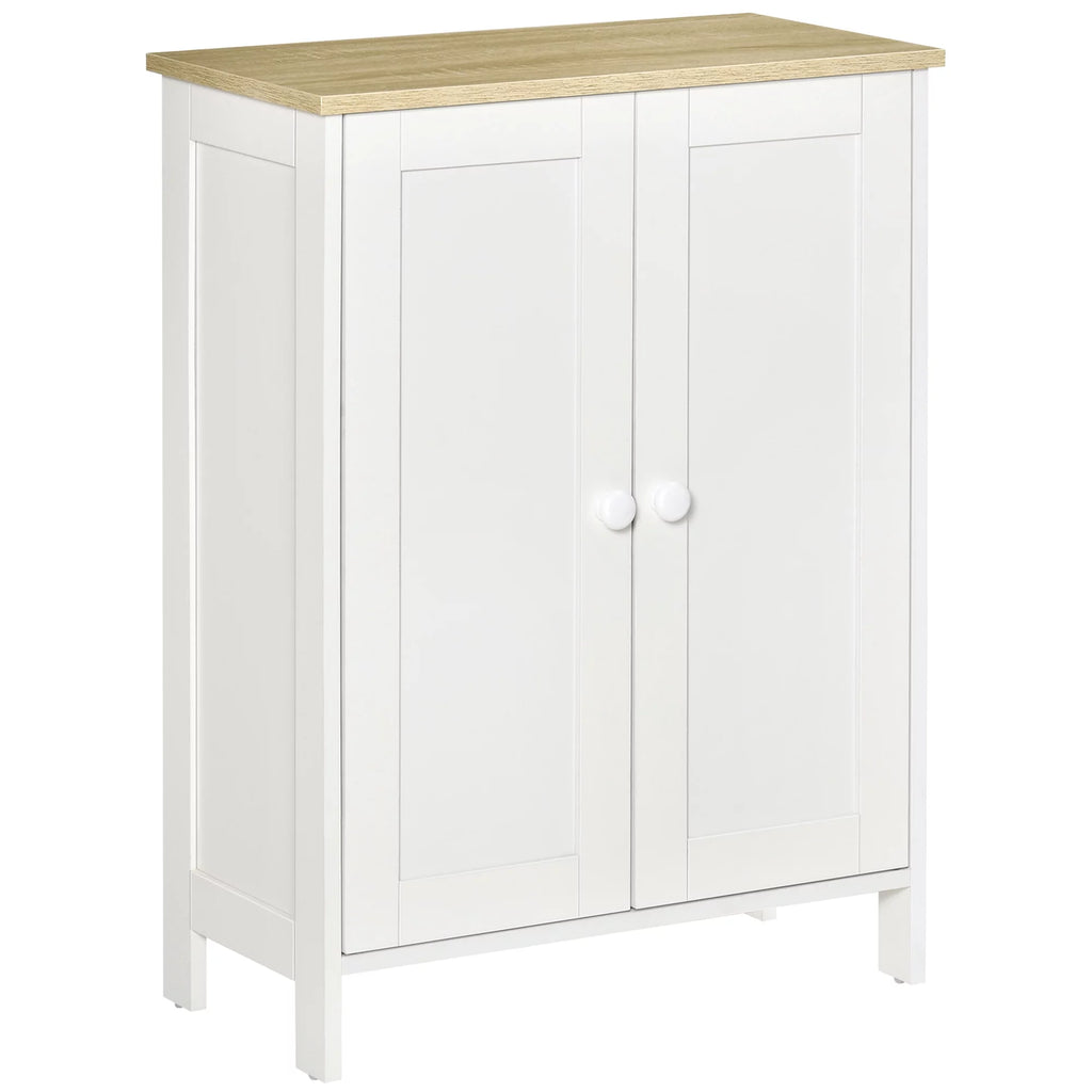 White Storage Cabinet with 2 Adjustable Shelves D514