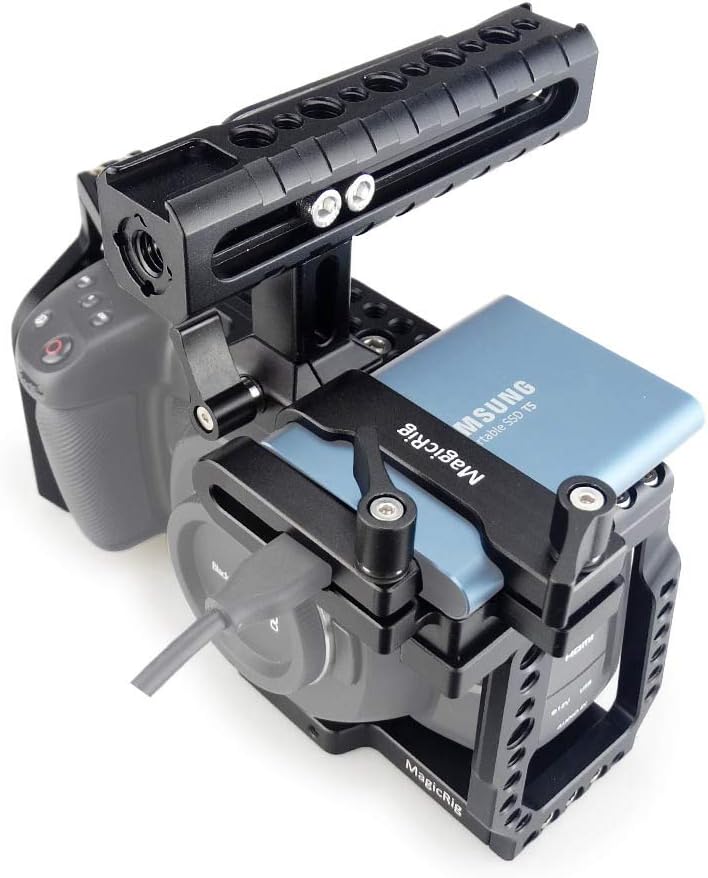 BMPCC 4K /6K Cage with NATO Handle + T5 SSD Card Mount Clamp H18835