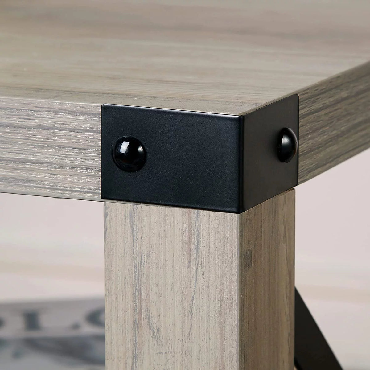 Set of 2 Rustic End Table with Storage Shelf G7103