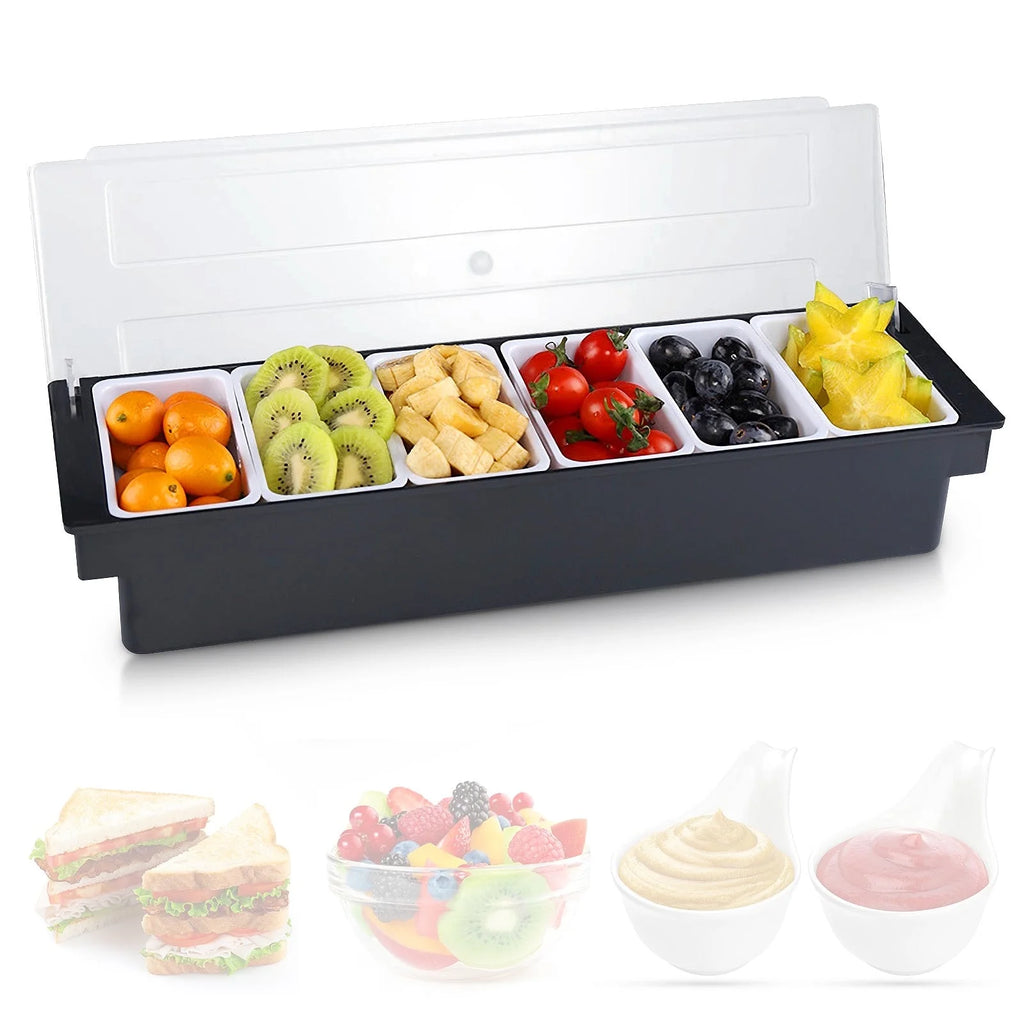 3/4/5/6 Tray Condiment Server with Lid X479013