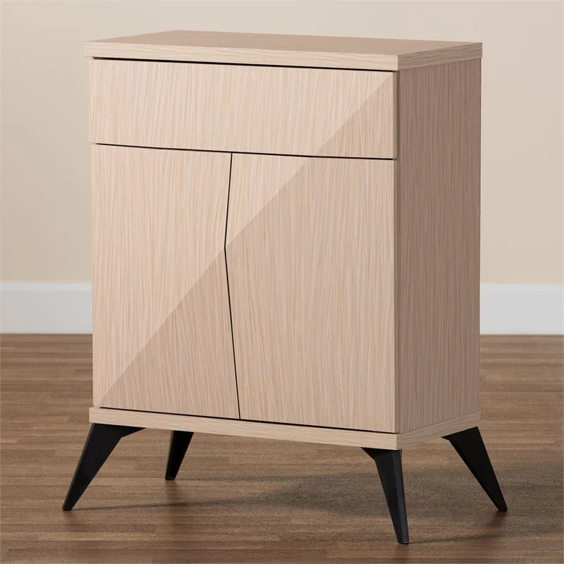 Light Brown and Black Wood 2-Door Sideboard Buffet O431712