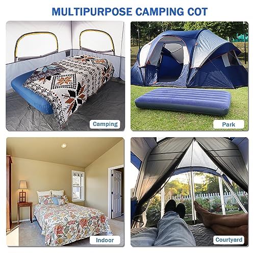 Folding Camping Cot with Inflatable Air Mattress and Carry Bag R217