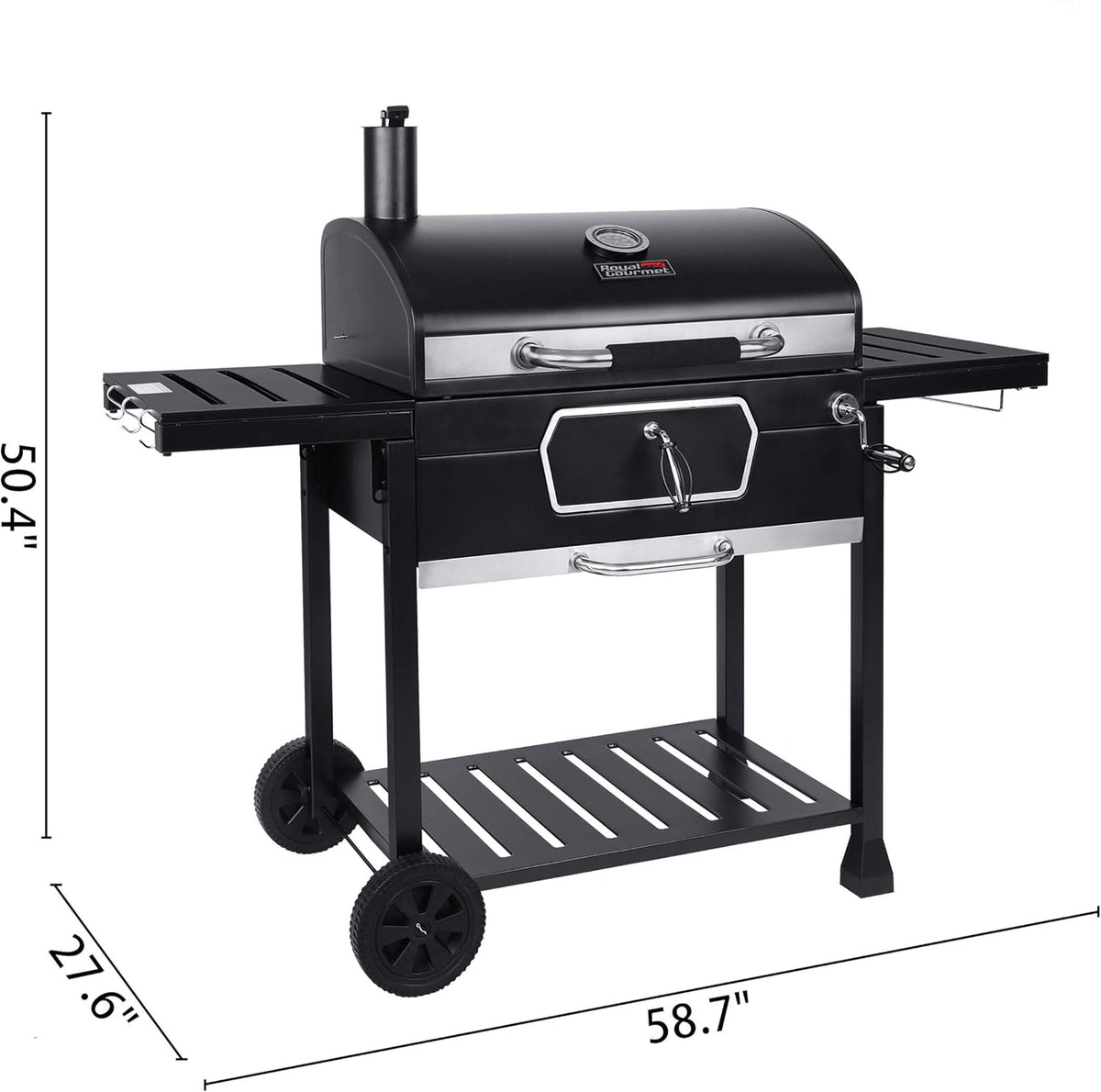 30-Inch Charcoal Grill BBQ Smoker Black Z6401