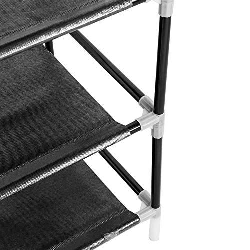 10 Tiers Shoe Rack with Dustproof Cover Shoe Storage Cabinet Organizer, Black X8370