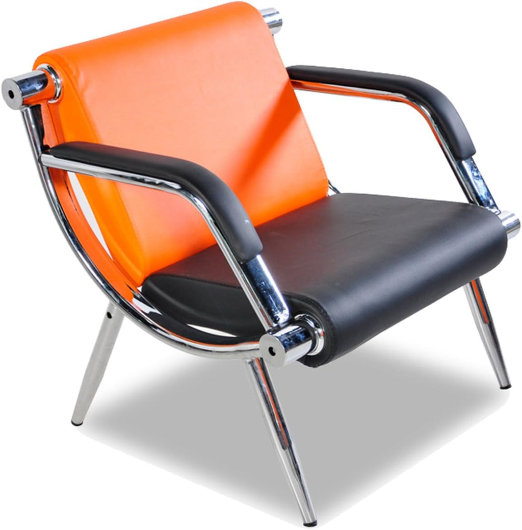 Orange And Black PU Leather Reception Chair K9711