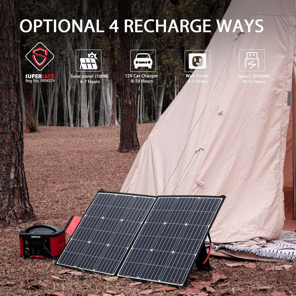 Portable Power Station 626Wh 600W AC Outlets Lithium Battery Y973