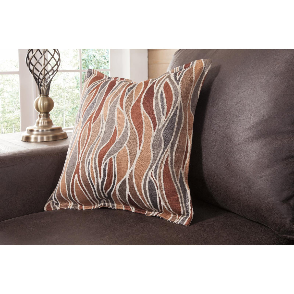 Pinto Brown Square Arm Loveseat O836