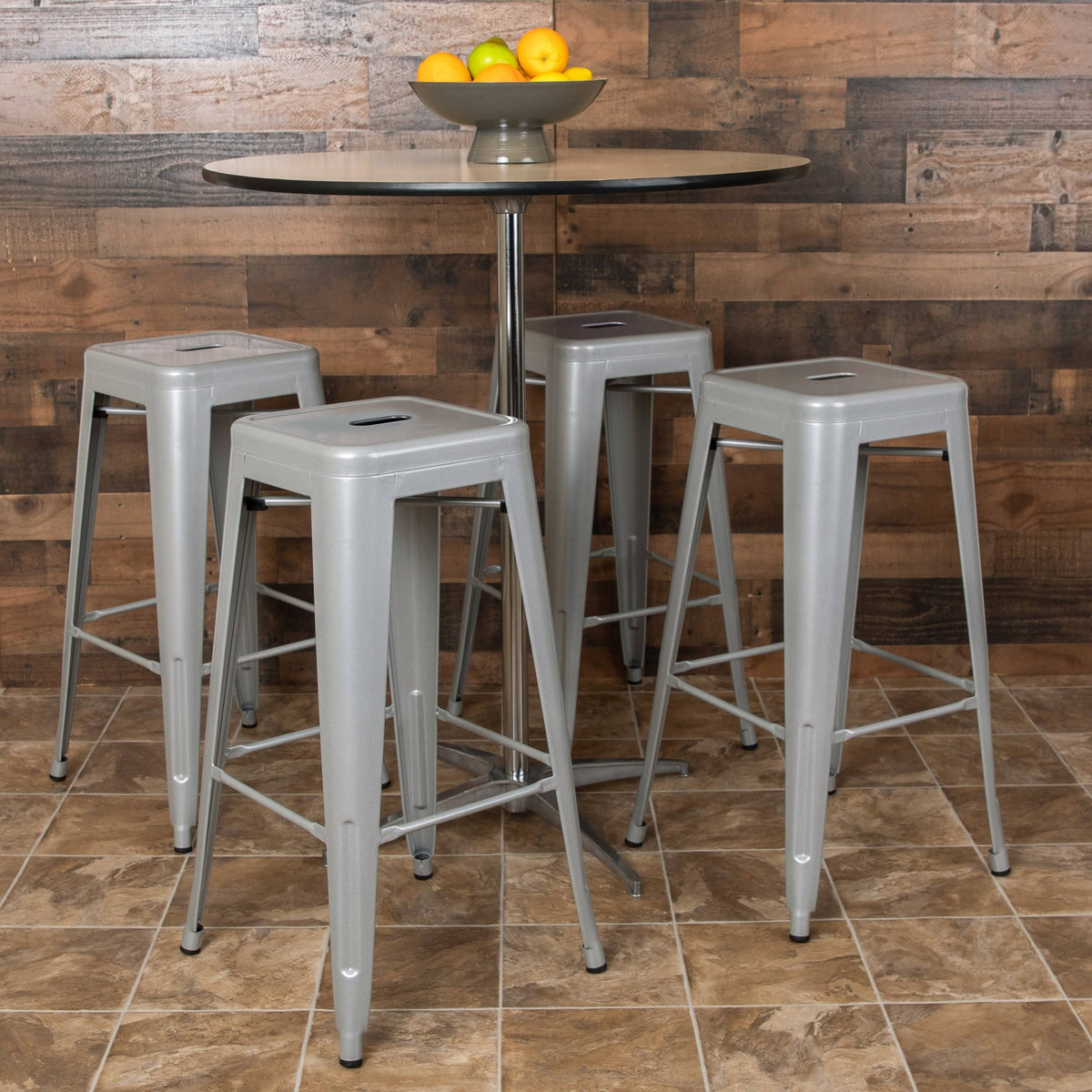 4 Pack 30x22 High Metal Stackable Bar Stool E626