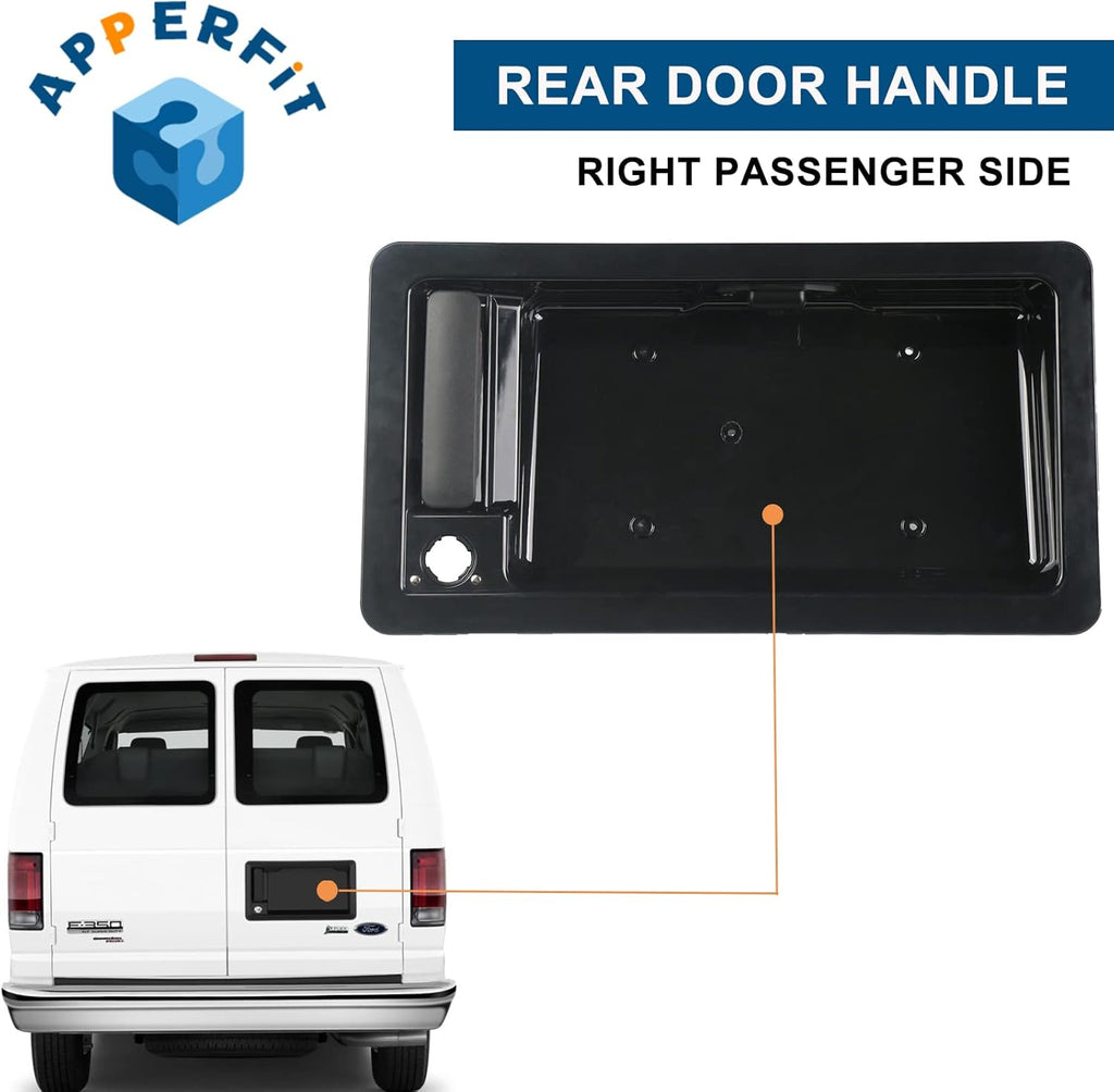 Rear Door Handle & License Plate Bracket for Ford E150 E250 E350 E450 Econoline Van Pack of 2 H68267