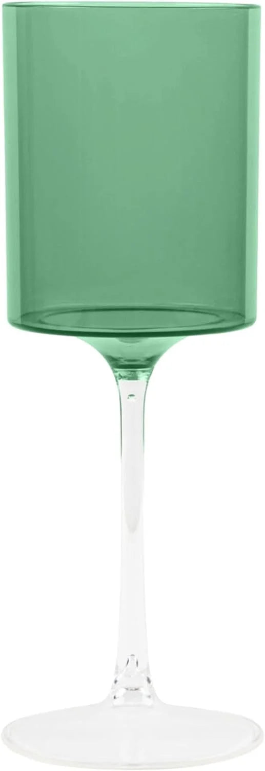 Green 9 oz Plastic Wine Glasses Set of 10 O925