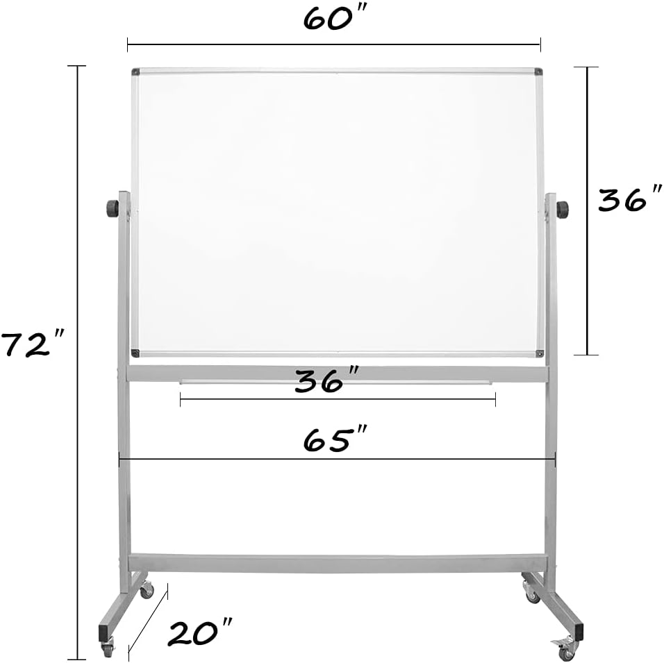 36 x 72 Inch Rolling Double Sided Magnetic Whiteboard L370162