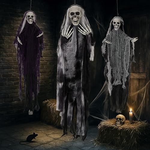 Hanging Skeleton Ghost Halloween Decoration X6402
