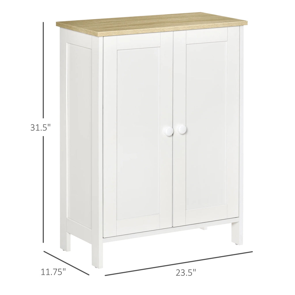 White Storage Cabinet with 2 Adjustable Shelves D514