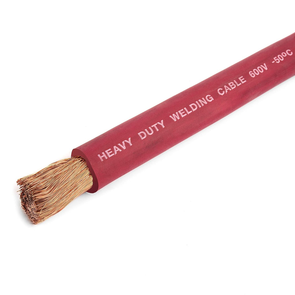 Red 1/0 Gauge Extra Flexible Welding Cable 600 Volt 50 Feet F667