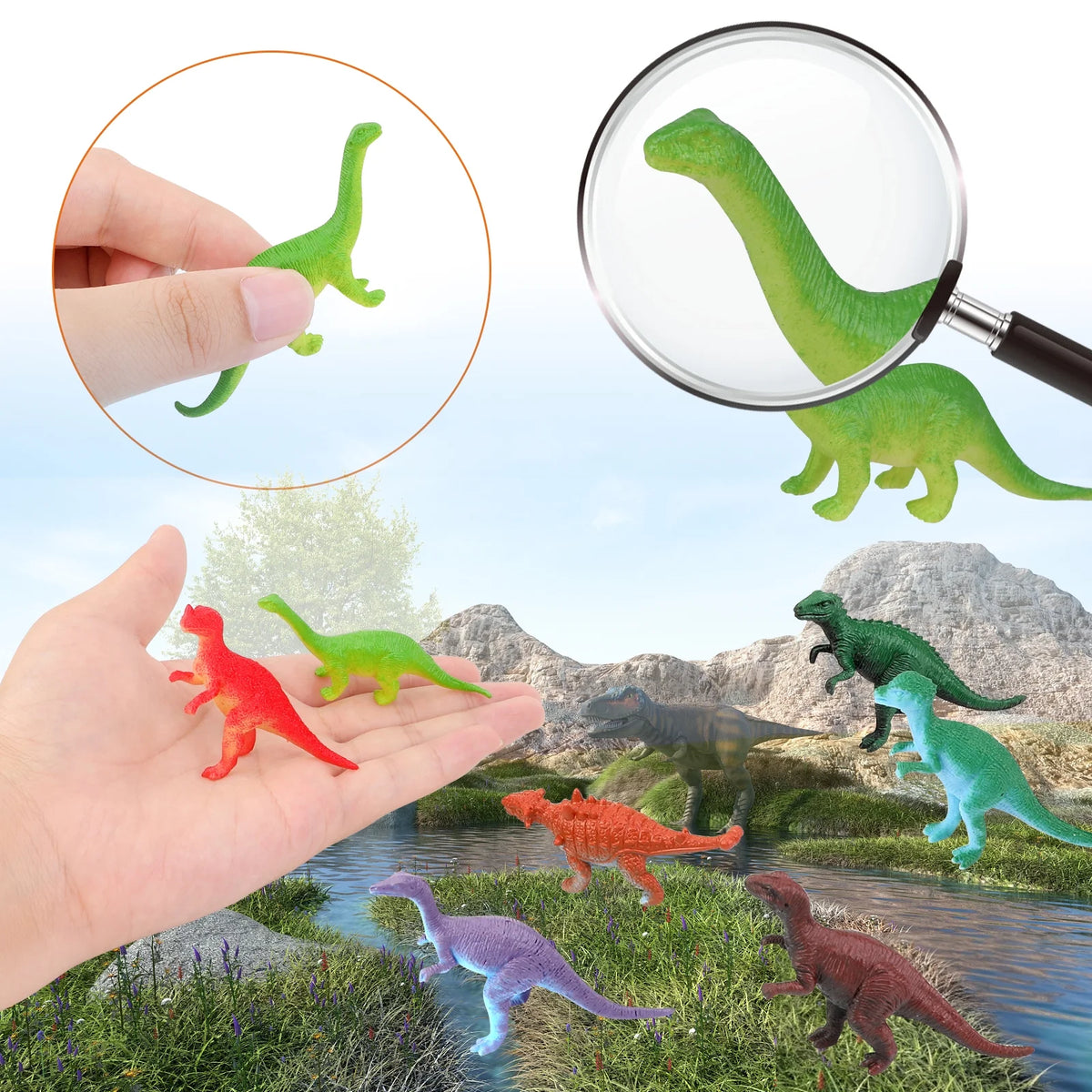 24 Pack Dinosaur Toy Realistic Dino Figure J38668