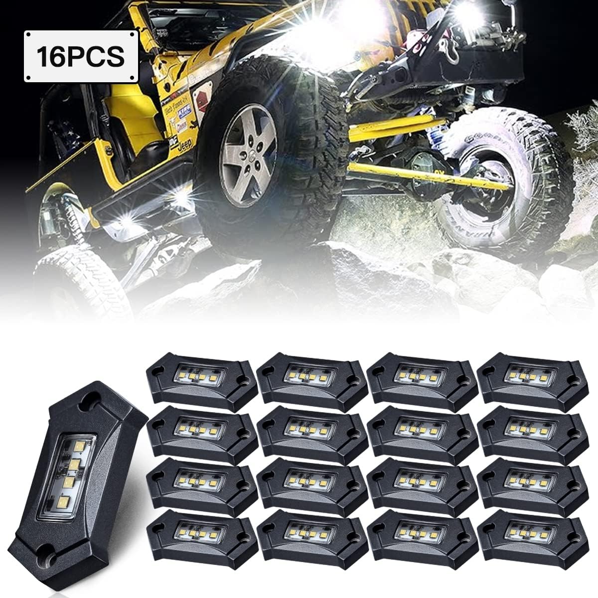 20Pods White LED Rock Lights O1608