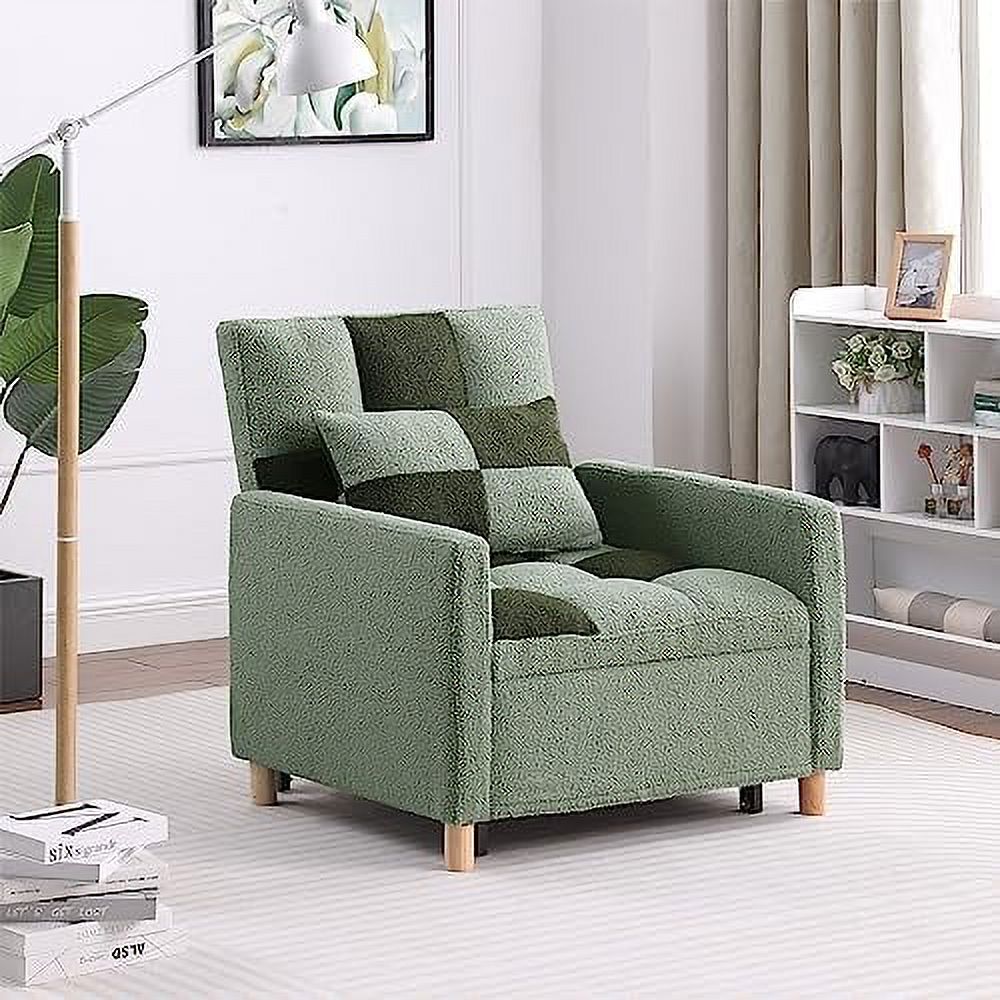 3 in 1 Convertible Velvet Sleeper Chair Bed with Pillow X78101