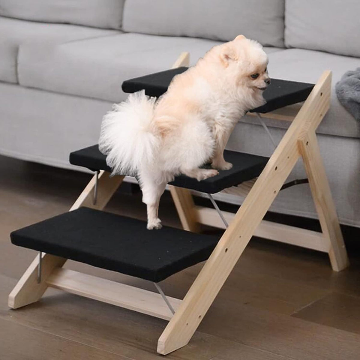 Foldable Wood Pet Stairs and Ramp A488906