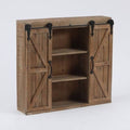 Brown Wall Mounted Bathroom Cabinet 2-Doors with Shelves D91682