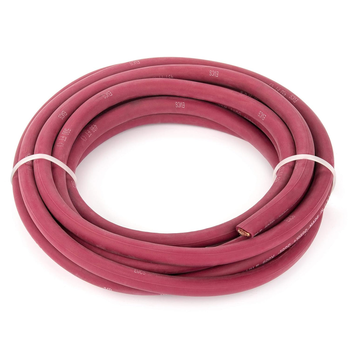 Red 1/0 Gauge Extra Flexible Welding Cable 600 Volt 50 Feet F667