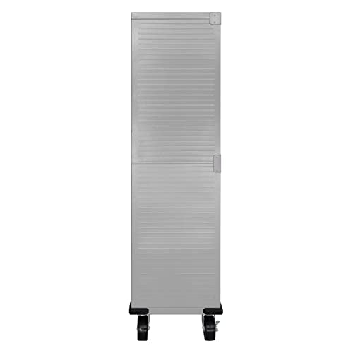 Solid Steel Rolling Lockable Metal Storage Cabinet with Adjustable Shelves, 36" W x 18" D x 72" H, Granite O771560